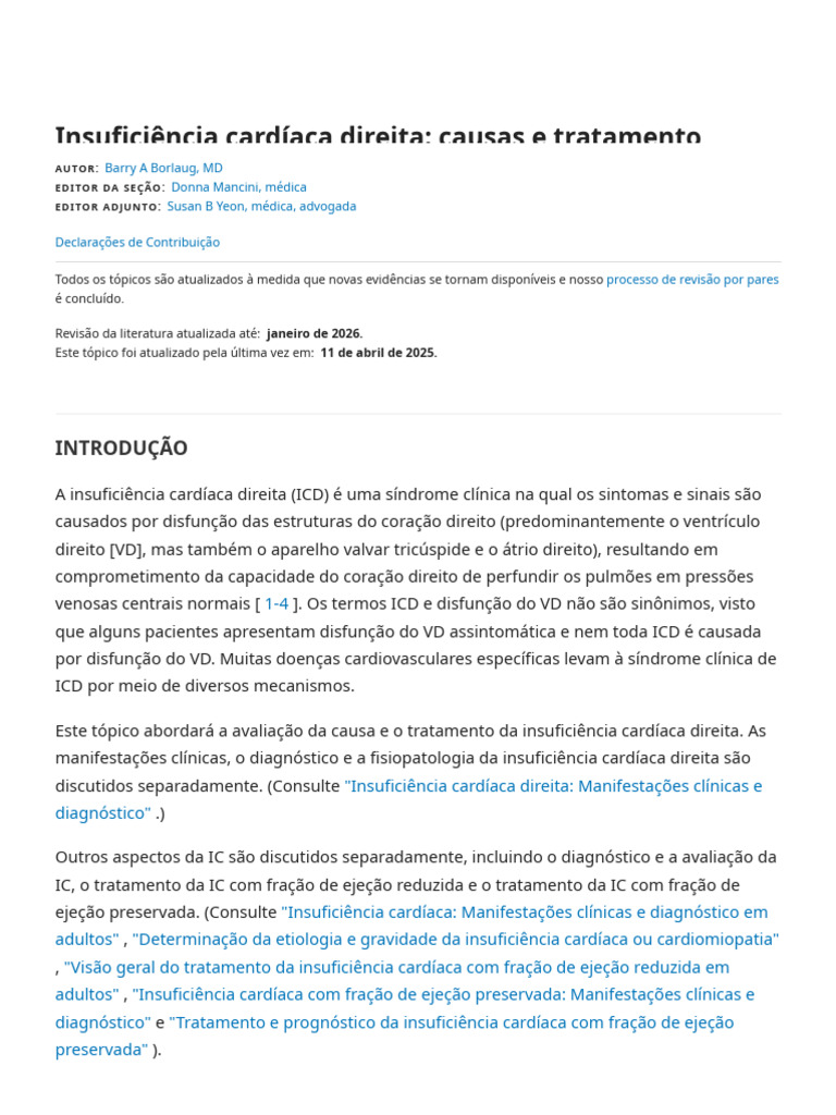 Right Heart Failure - Causes and Management - UpToDate | PDF ...
