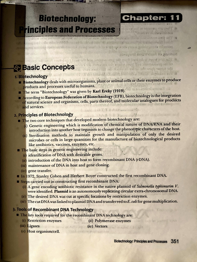 Biotechnology Principal and Processes | PDF
