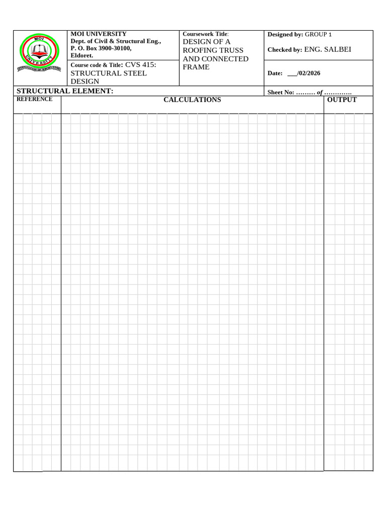 Design Sheet Template CVS 415 | PDF