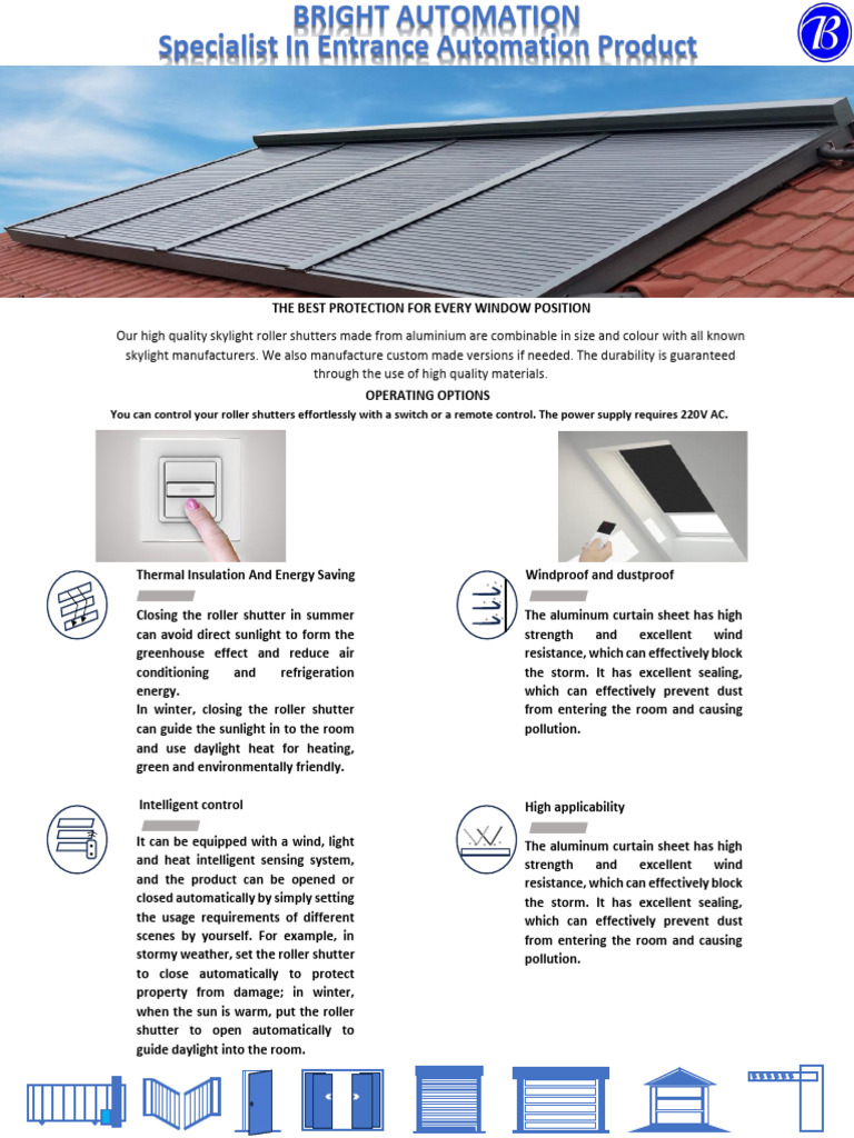 BRIGHT Skylight Shutter | PDF | Roof | Building Engineering
