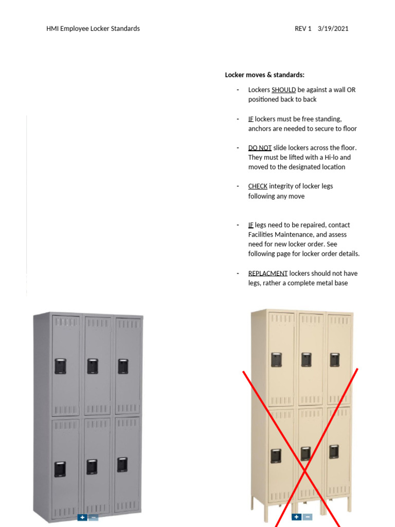Locker Standards | PDF