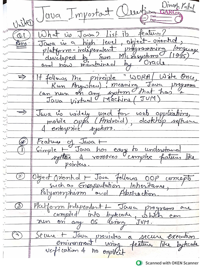 Java Important Questions | PDF