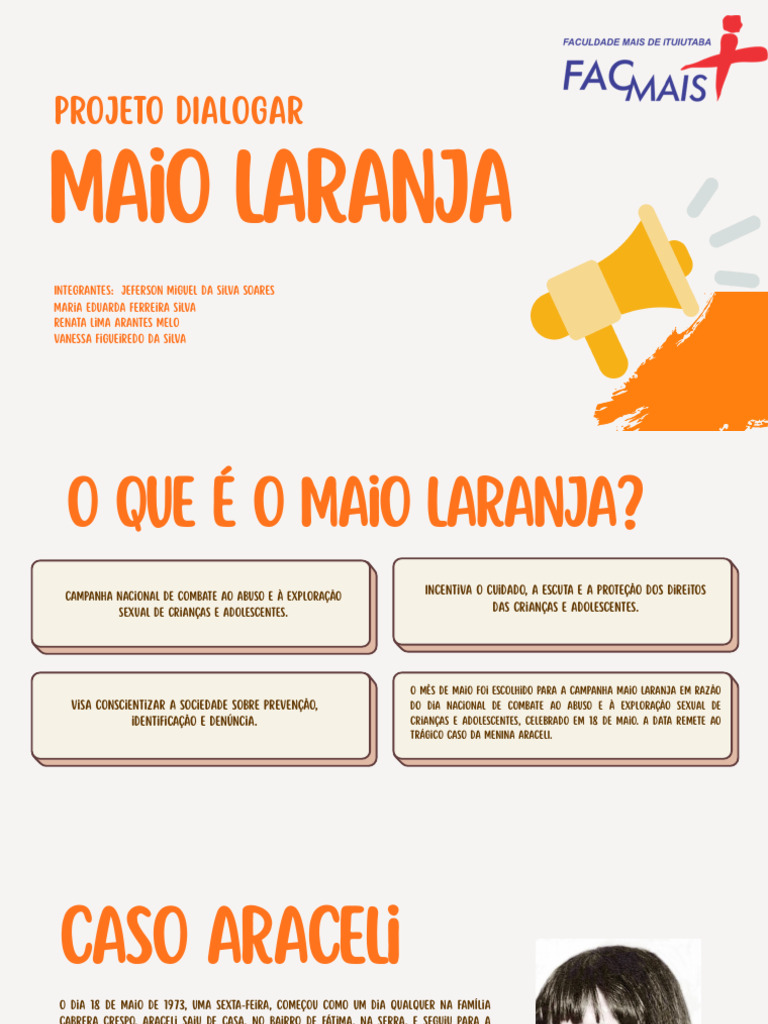 Maio Laranja - Projeto DIÁLOGAR | PDF | Abuso infantil | Violência