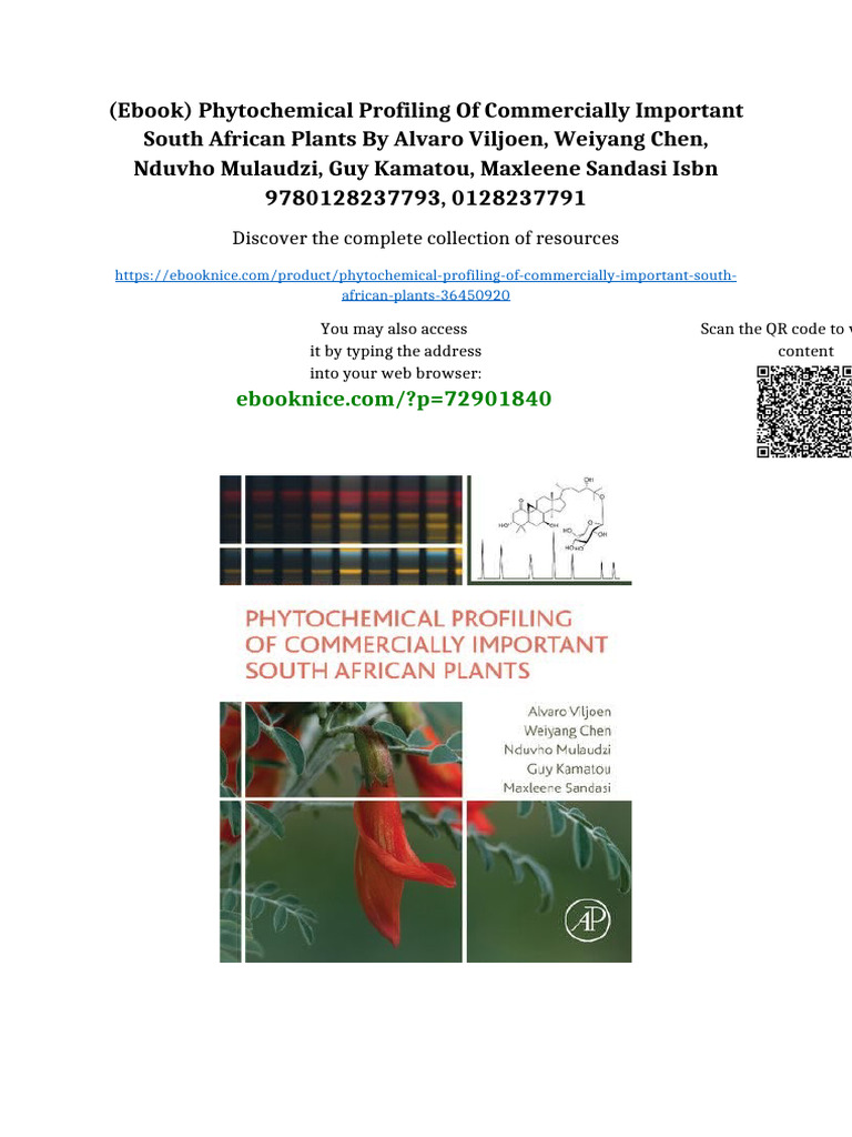 (Ebook) Phytochemical Profiling of Commercially Important South African ...