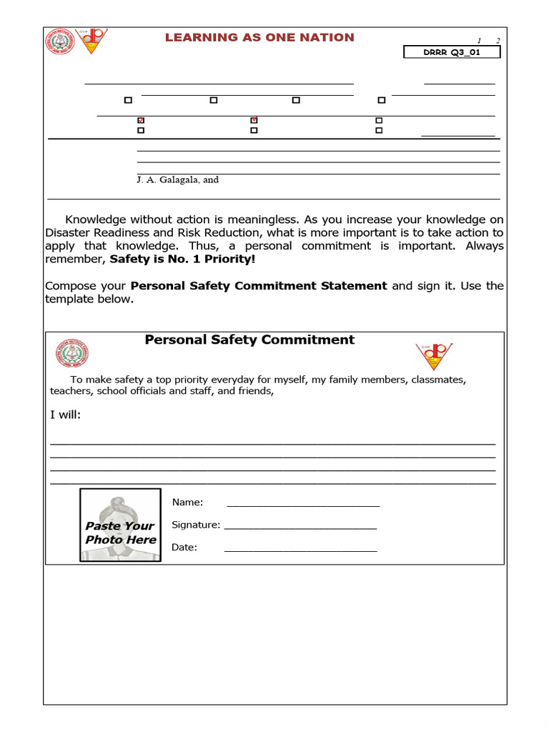 LAS 01 Personal Safety Commitment | PDF