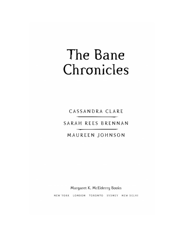 The Bane Chronicles - Cassandra Clare & Sarah Rees Brennan & Maureen ...
