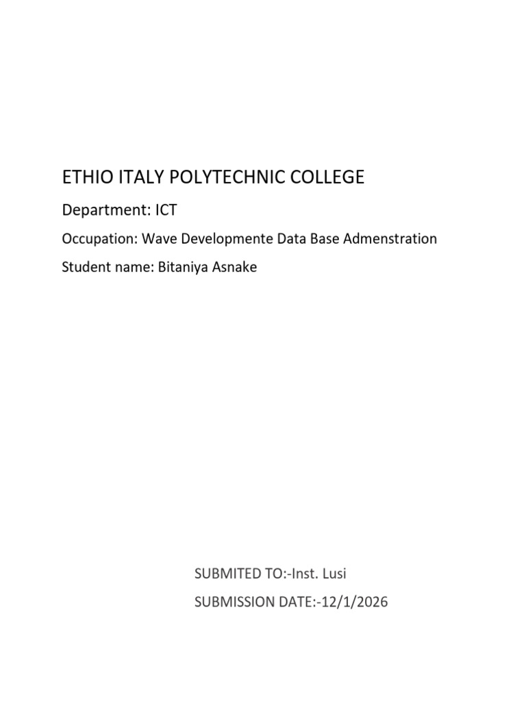 Bitaniya Asnake Abera | PDF | Computer Science | Computer Engineering