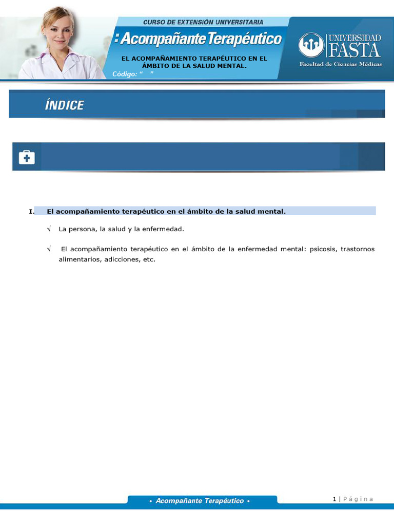 El Acompañamiento Terapéutico en El Ambito de La Salud Mental | PDF ...