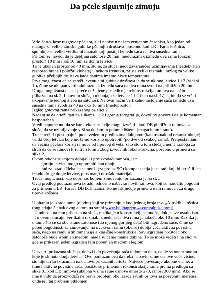 Da Pčele Sigurnije Zimuju | PDF