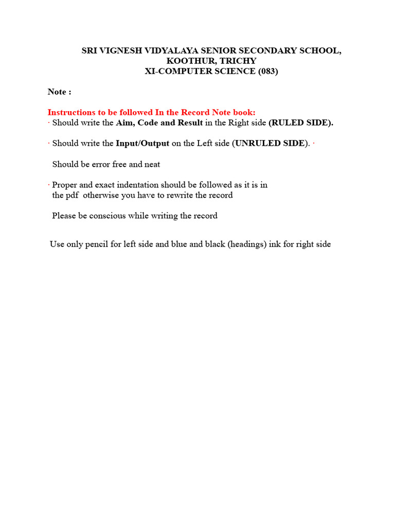 XI CS Record Programs 11-18 | PDF | String (Computer Science ...