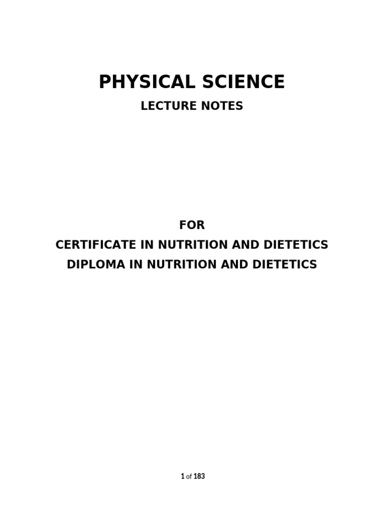 Physical Science Notes | PDF | Mole (Unit) | Chemical Bond