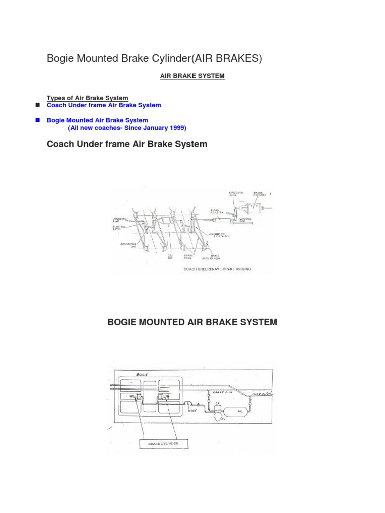 Bogie Mounted Brake Cylinder Overview | PDF | Piston | Brake