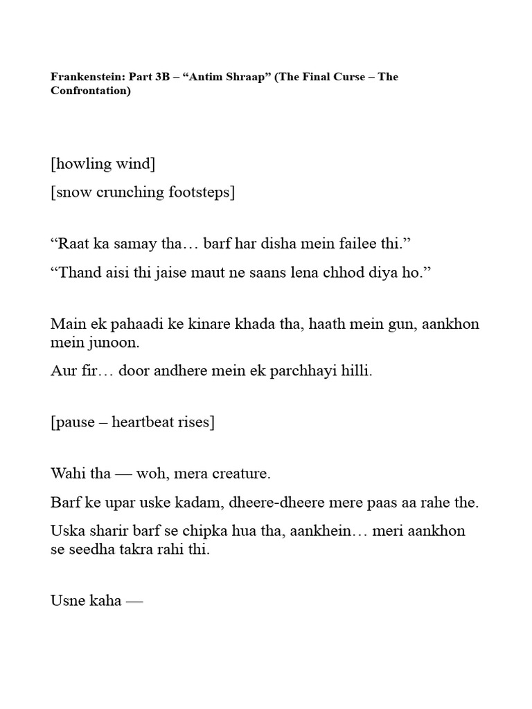 Frankenstein Script Part 3B | PDF
