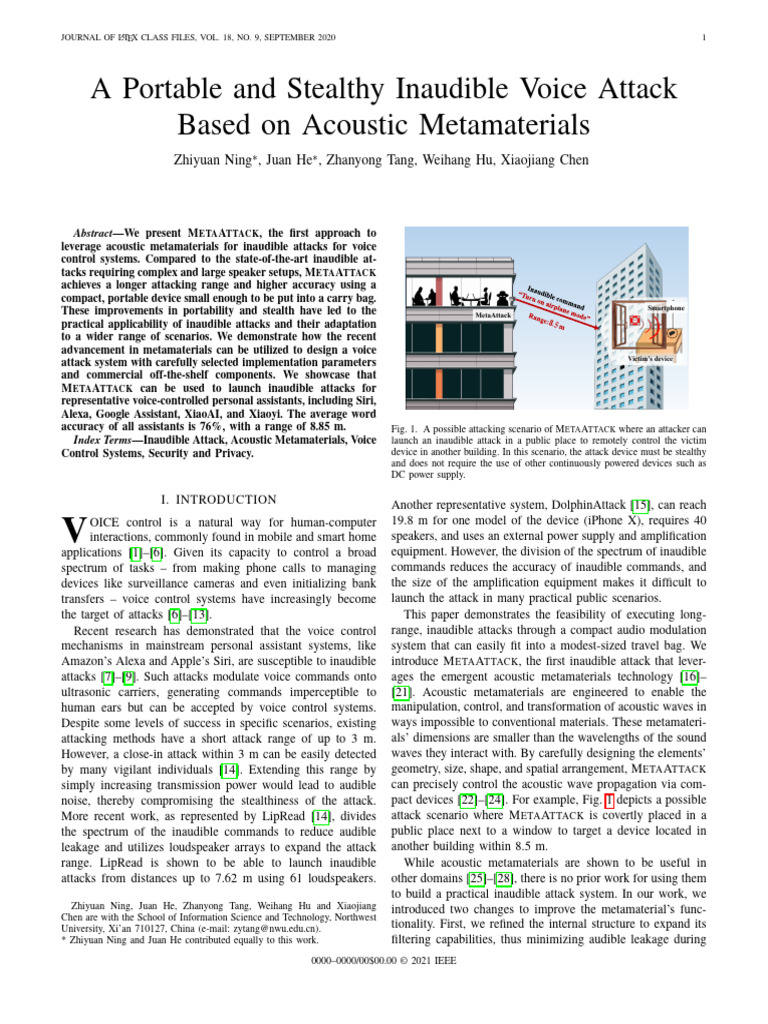 A Portable and Stealthy Inaudible Voice Attack Based On Acoustic ...