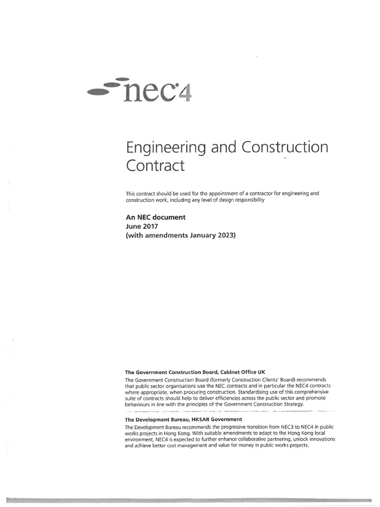 NEC 4 - Main Contract | PDF