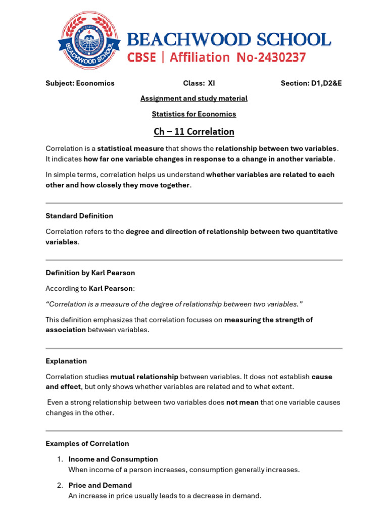 Economics Assignment Class XI Statistics-Final | PDF | Cost Of Living ...