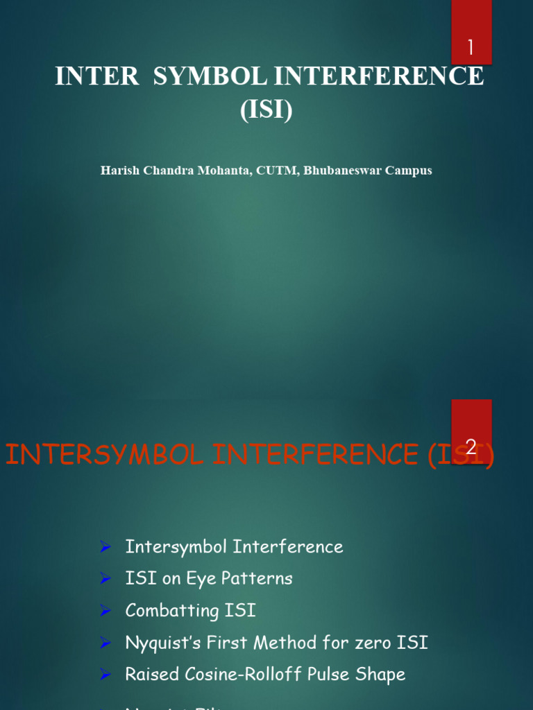 Inter Symbol Interference ISI | PDF | Bandwidth (Signal Processing ...