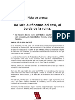 12 07 12 NP UATAE Autónomos Del Taxi Al Borde de La Ruina