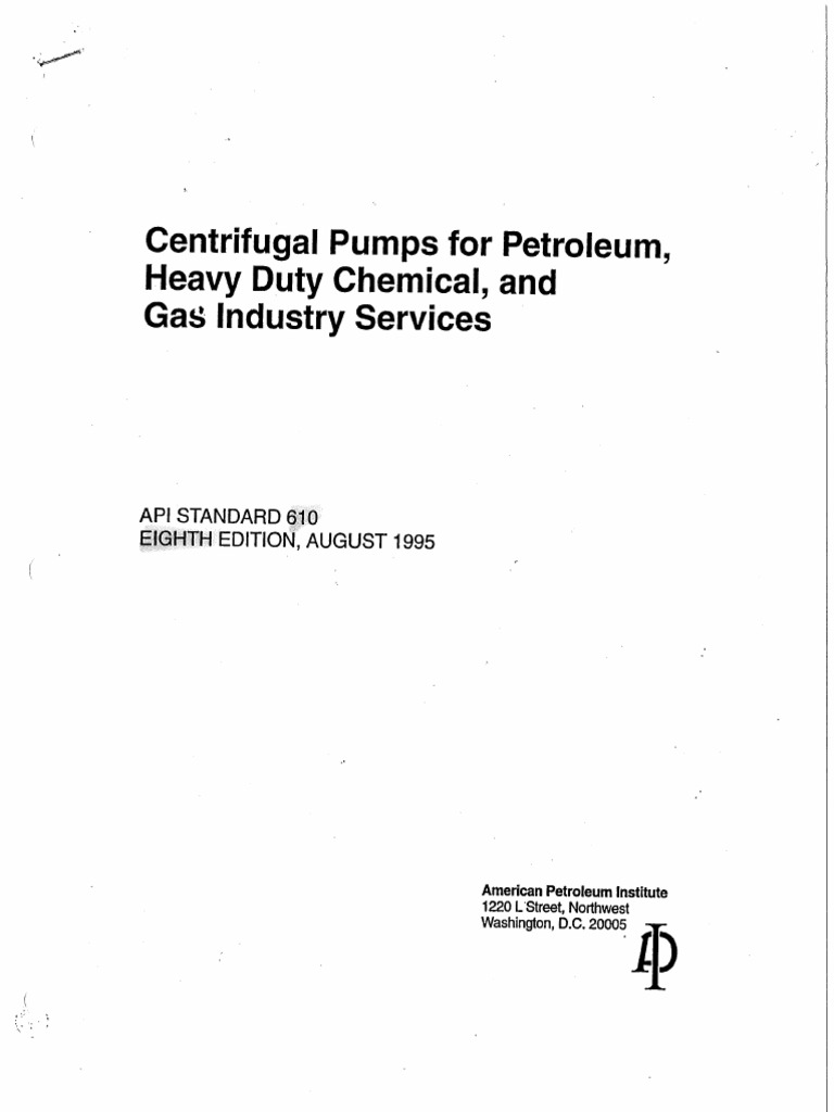 API 610-8th (1995) Excerpt | PDF