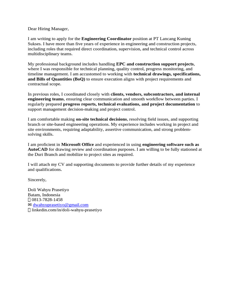 Dear Hiring Manager | PDF