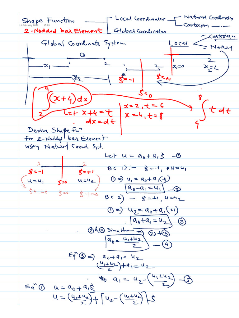 Shape Function Derivation - Natural Coordinates | PDF
