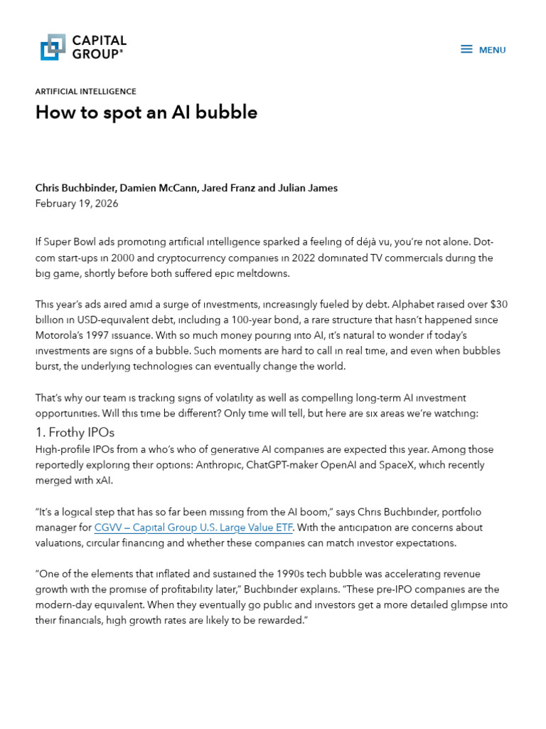 How To Spot An AI Bubble - Capital Group | PDF | Data Center ...