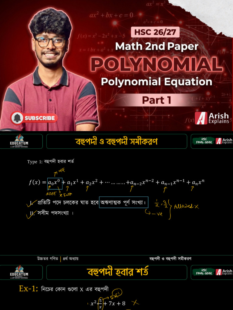 Polynomial First Class Note | PDF