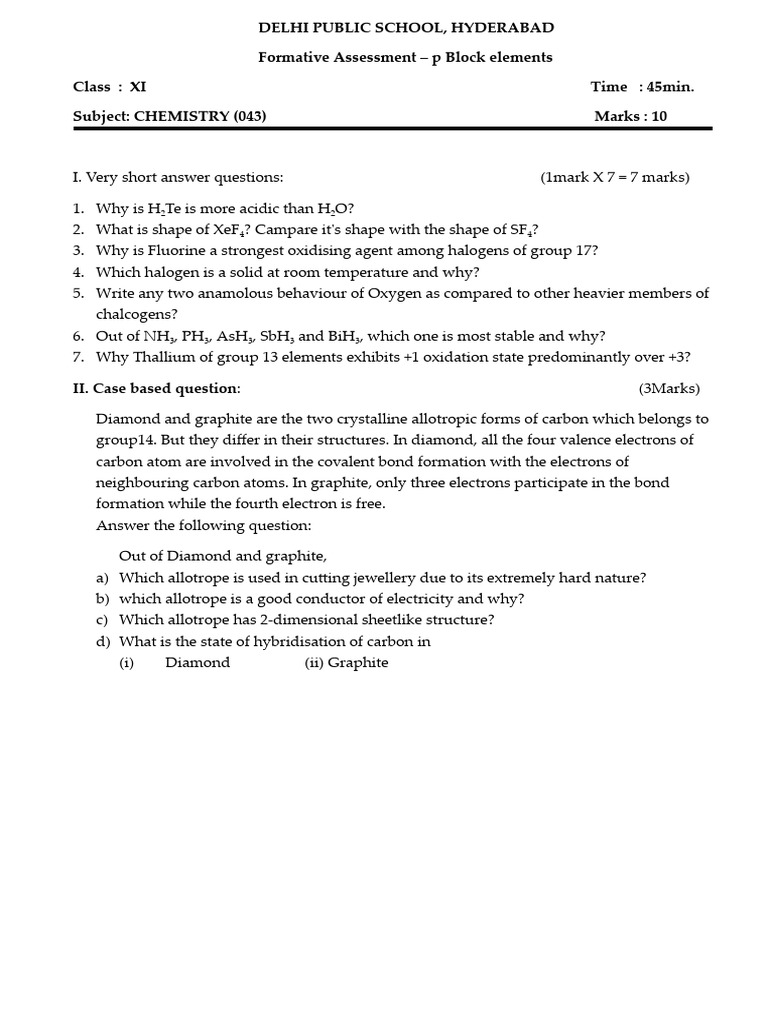 P Block Elements | PDF