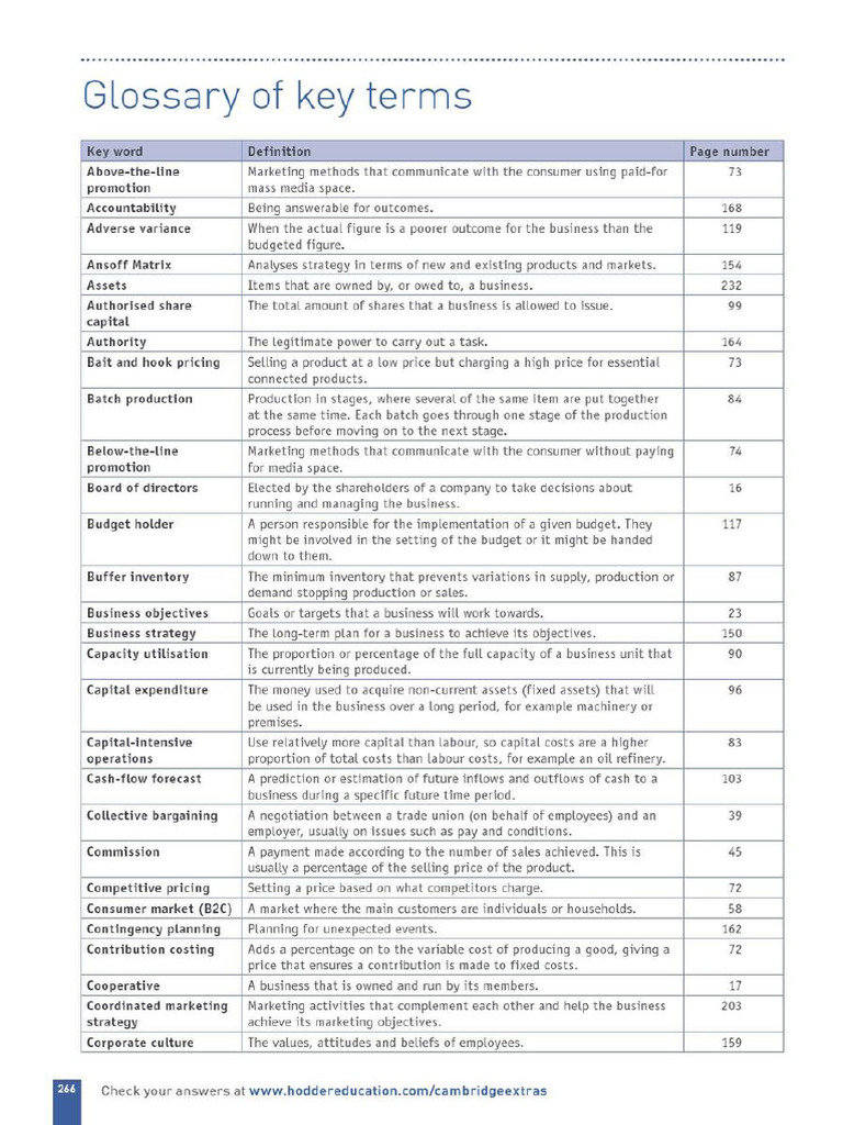 Glossary of Terms-As and A Level | PDF