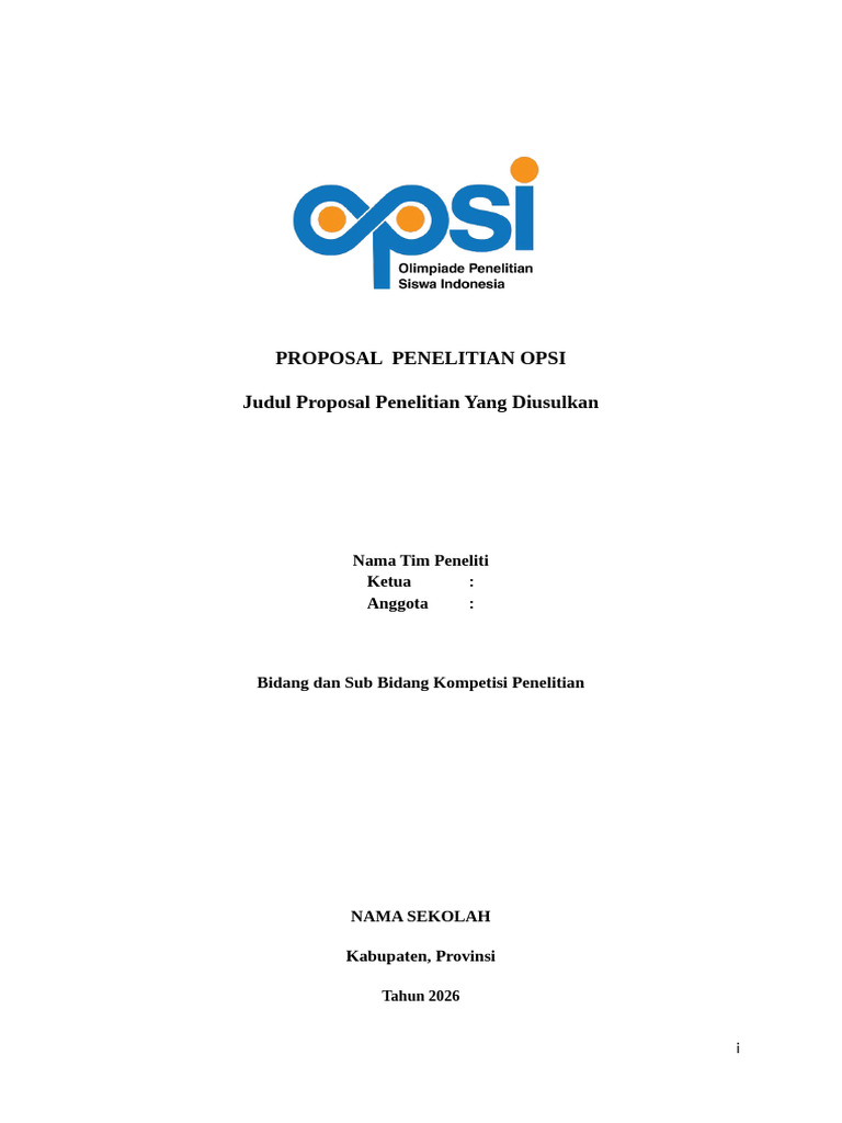 Template Dan Panduan Proposal OPSI (Ganti Nama Filenya!) | PDF
