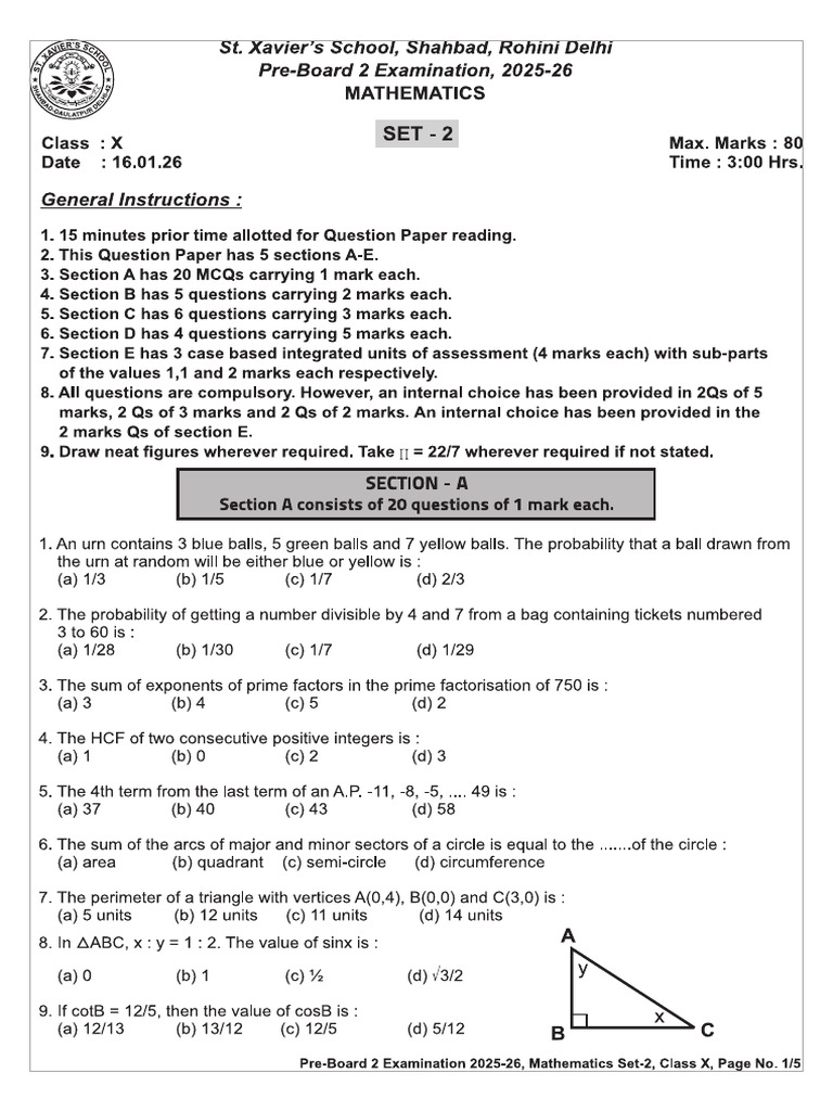 PB2 Set 2 - (2025-26) | PDF