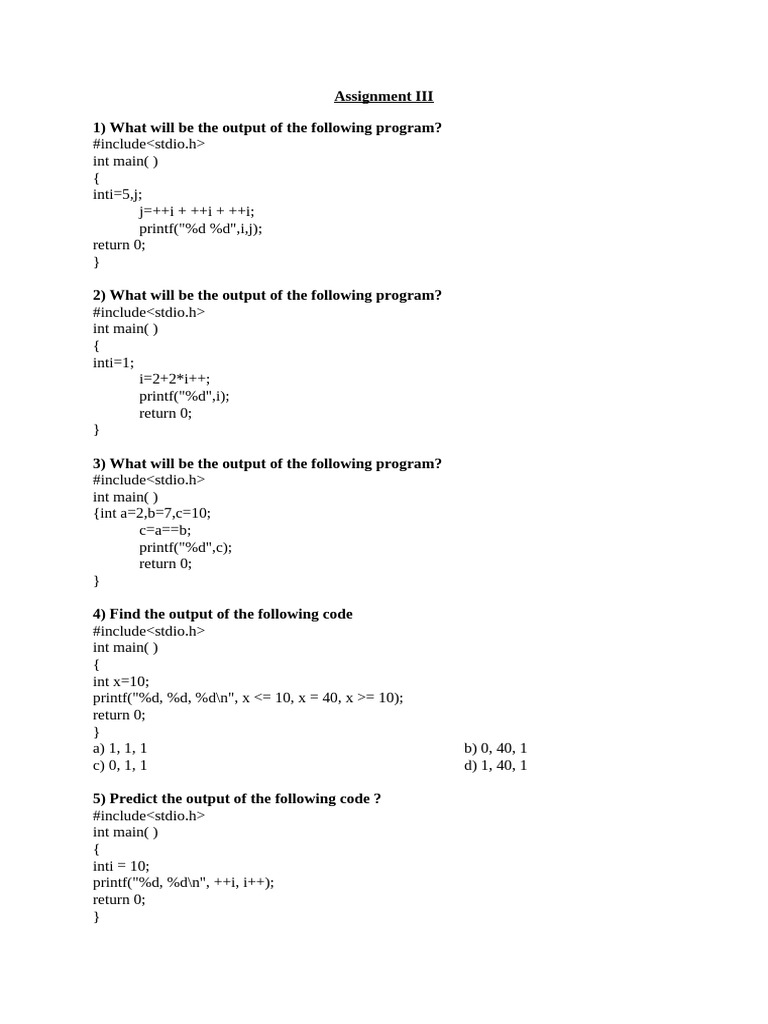 Weekly Assignment 3 Student | PDF | C (Programming Language) | Object ...