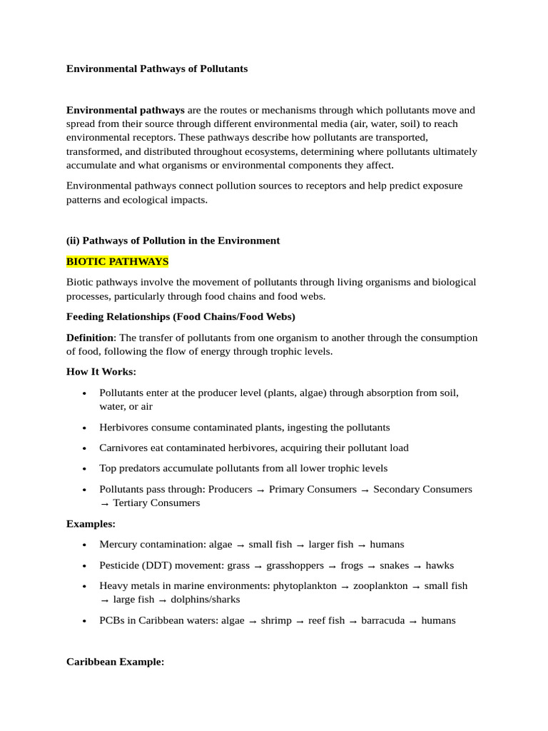Environmental Pathways of Pollutants | PDF | Surface Runoff | Air Pollution