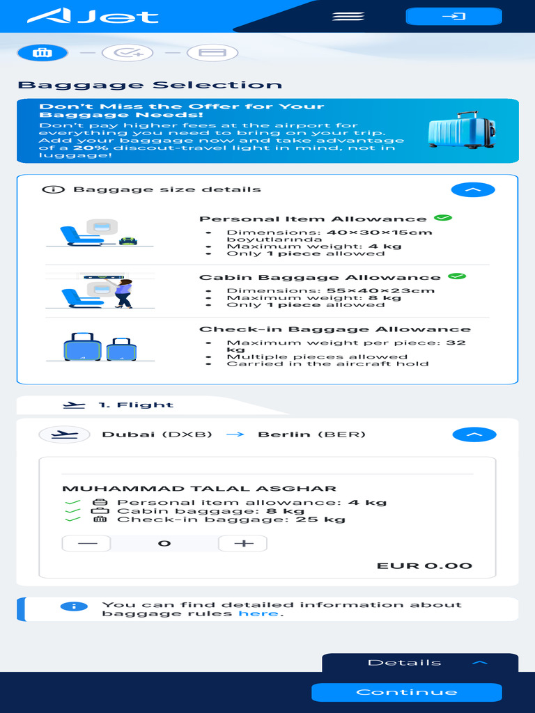 AJet - Baggage Selection | PDF