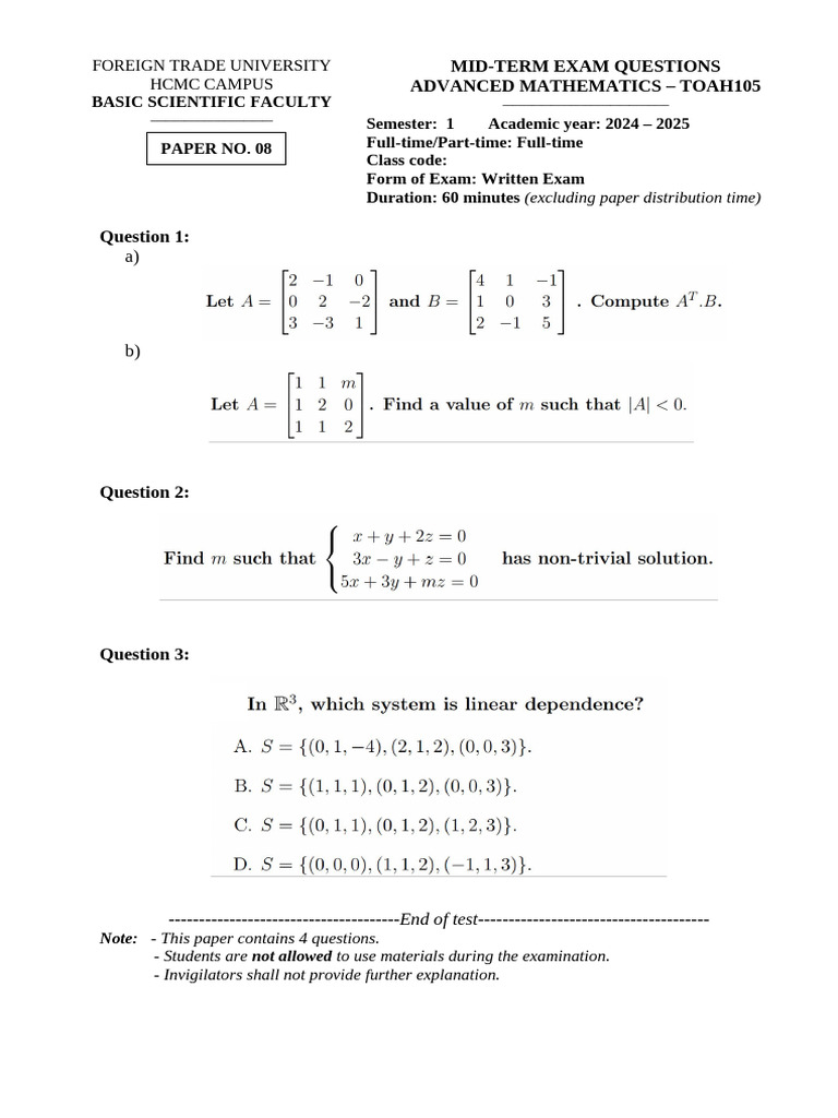 Advanced Maths No8 | PDF