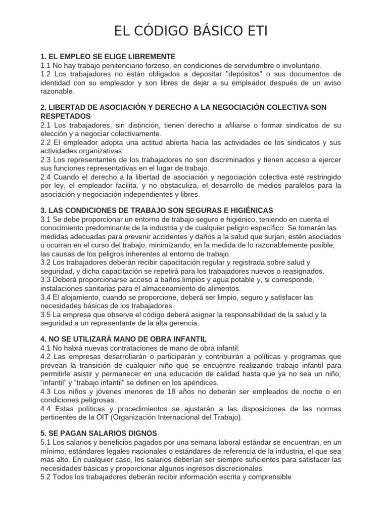 El Código Básico ETI ESPAÑOL | PDF | Salario | Derecho laboral