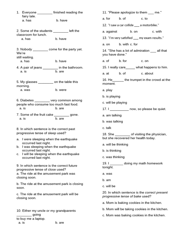 English Fluency Test | PDF