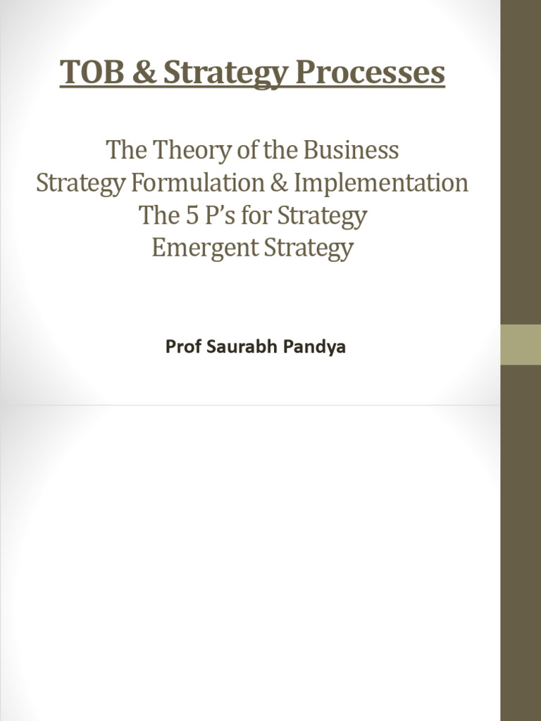 SIBS - ToB & Strategy Processes | PDF | Cognitive Science | Cognition
