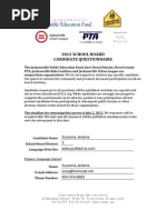 District 3 Candidate Suzanne Jenkins Questionnaire