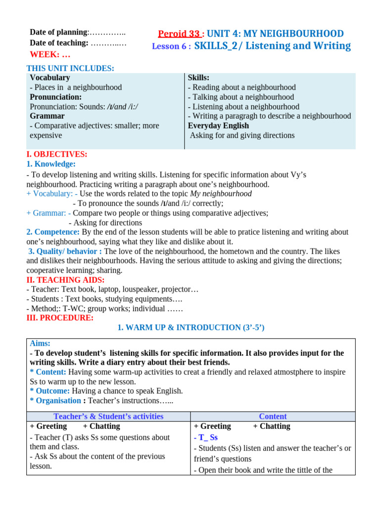 Unit 4 - Lesson 6 - Skills - 2 | PDF | Vocabulary | Human Communication