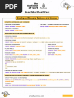 Snowflake SQL Commands Cheat Sheet | PDF