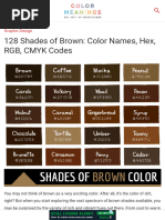 128 Brown Shades: Codes & Names | PDF | Color | Visual Perception