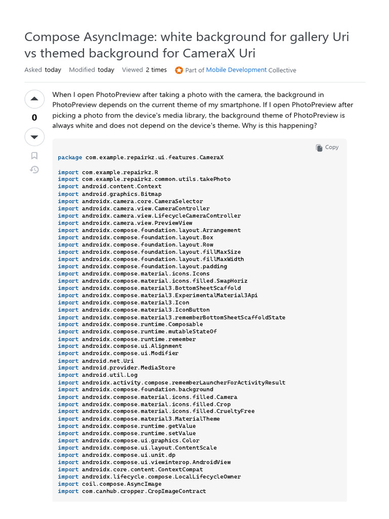 Android - Compose AsyncImage - White Background For Gallery Uri Vs ...