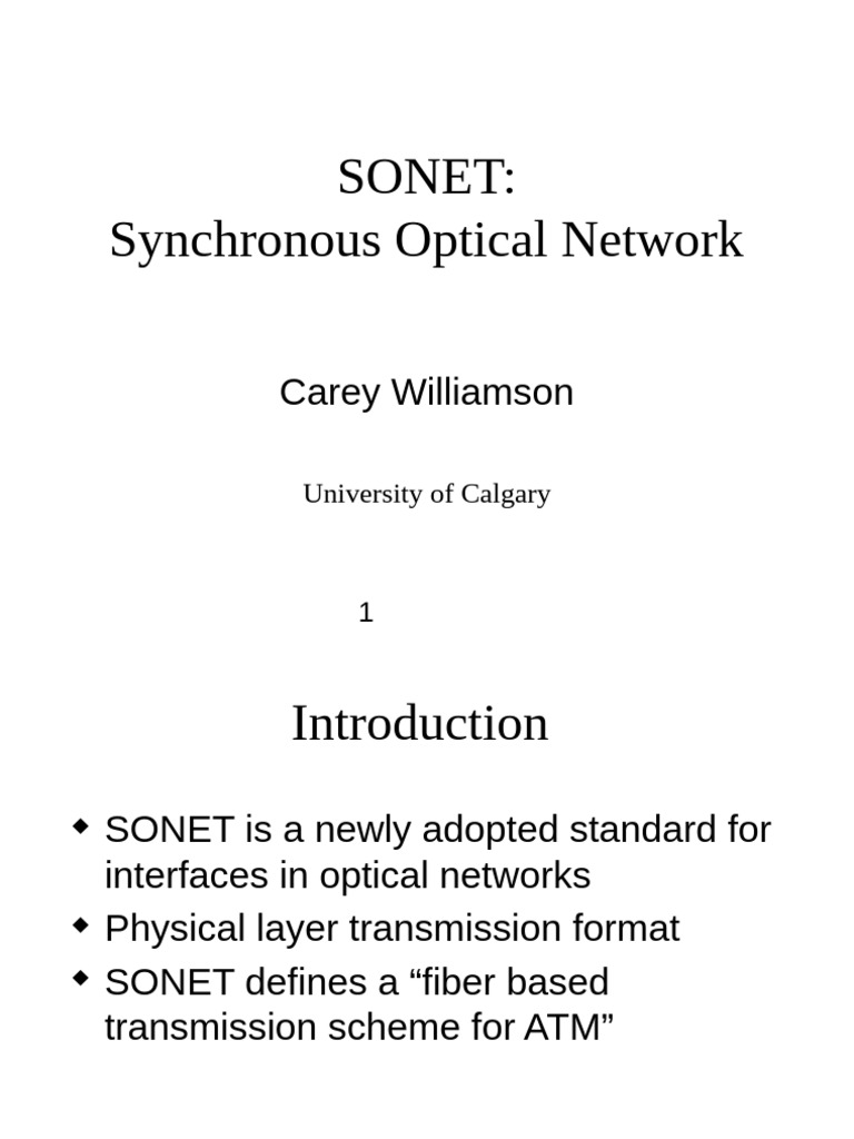 SONET | PDF | Data Transmission | Networking Standards