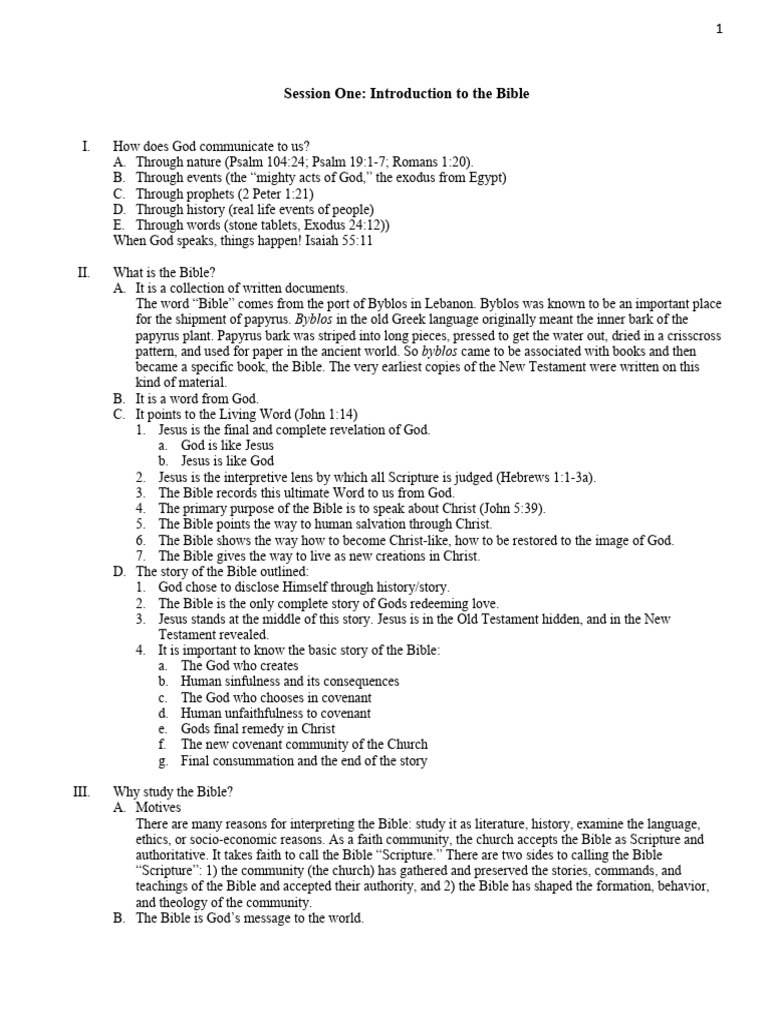 Introduction To The Bible Notes | PDF | Biblical Canon | Nevi'im