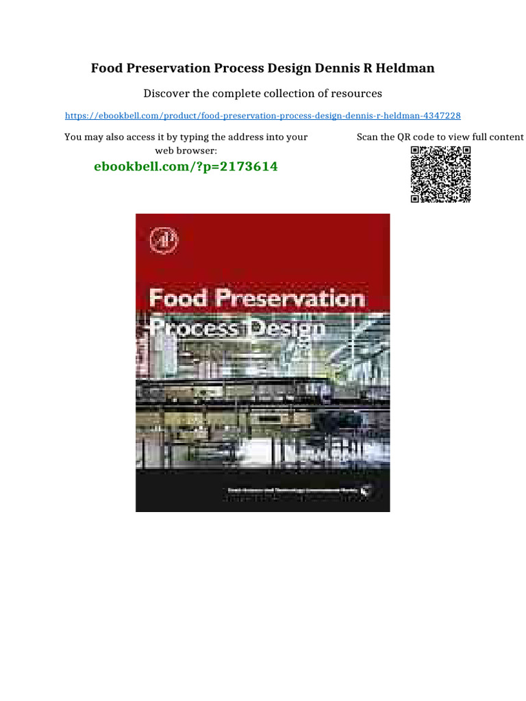 Food Preservation Process Design Dennis R Heldman Full Chapters ...