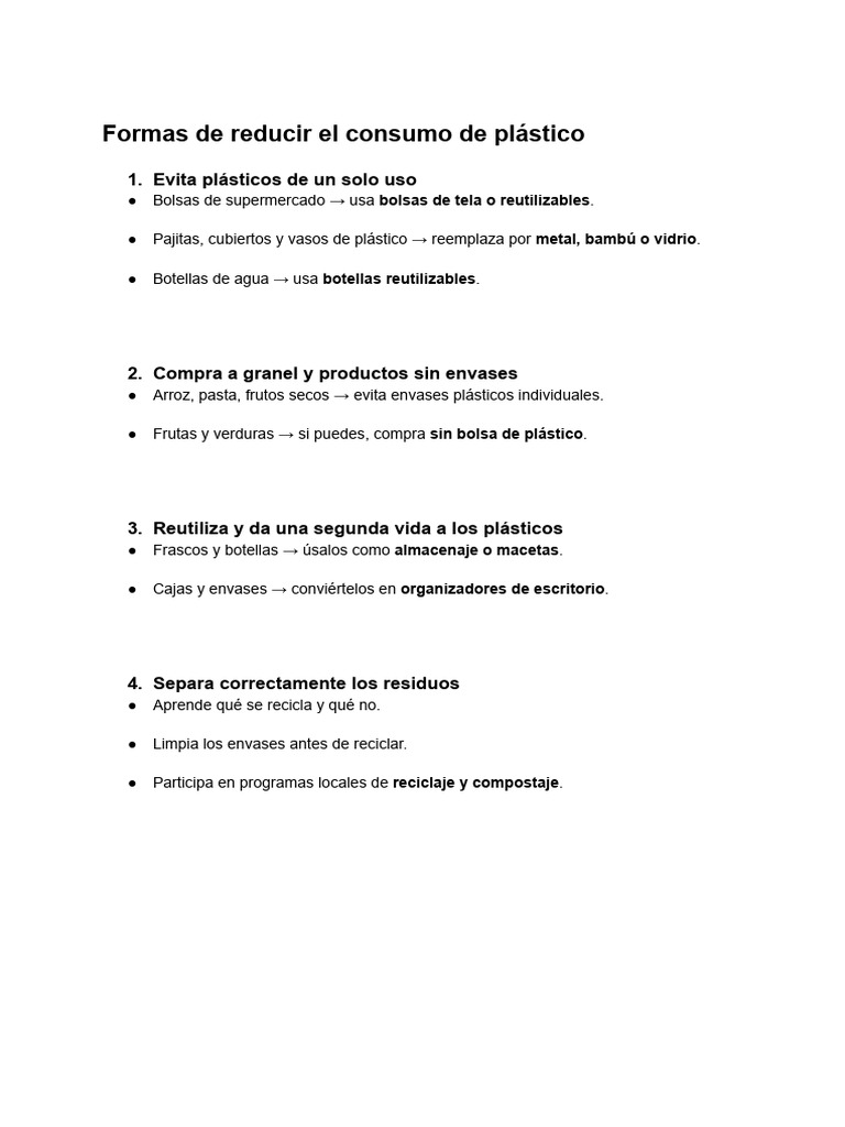 Reducir Plasticos | PDF