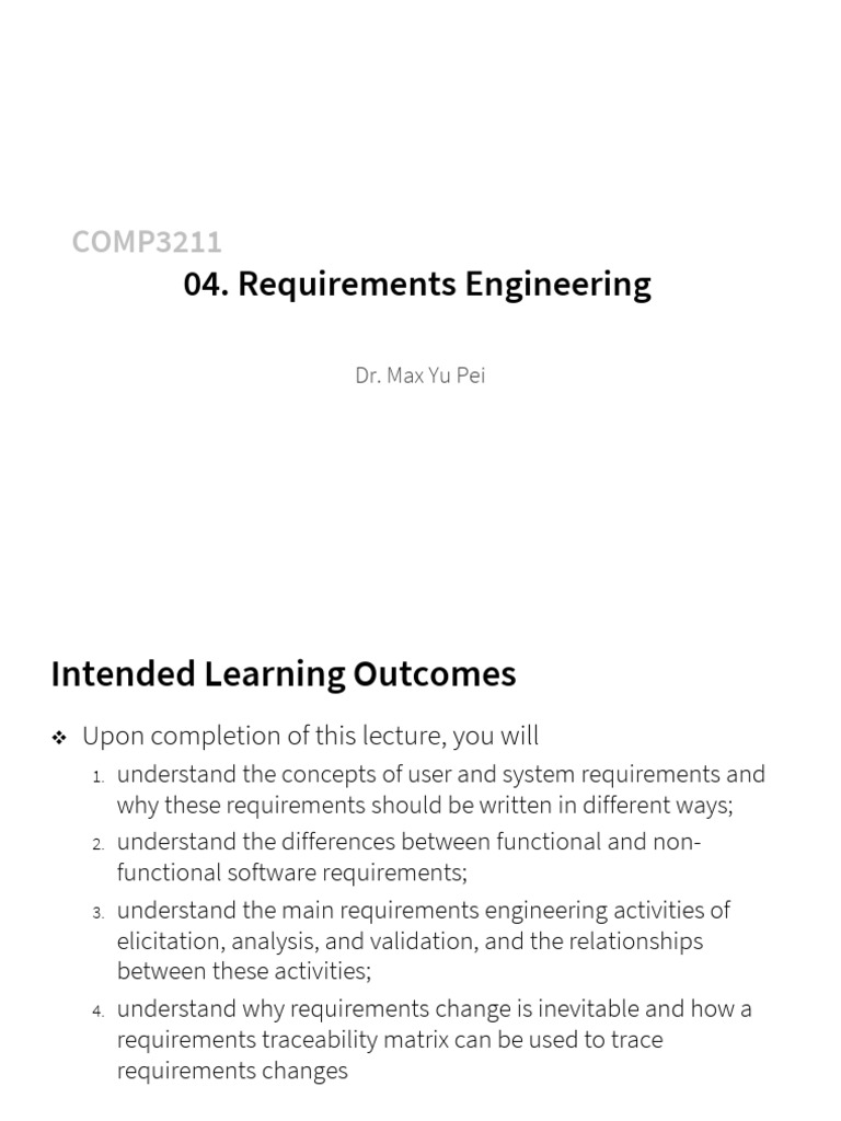 Requirements Engineering | PDF | System | Specification (Technical ...