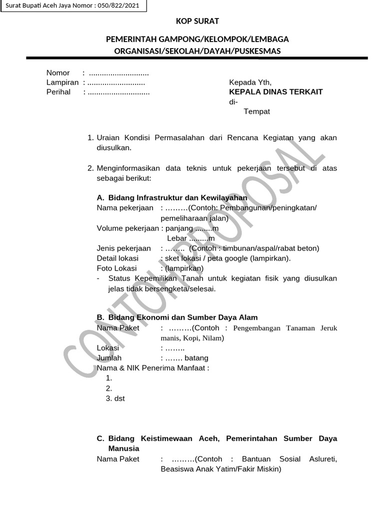 Contoh Proposal Sederhana Fix | PDF