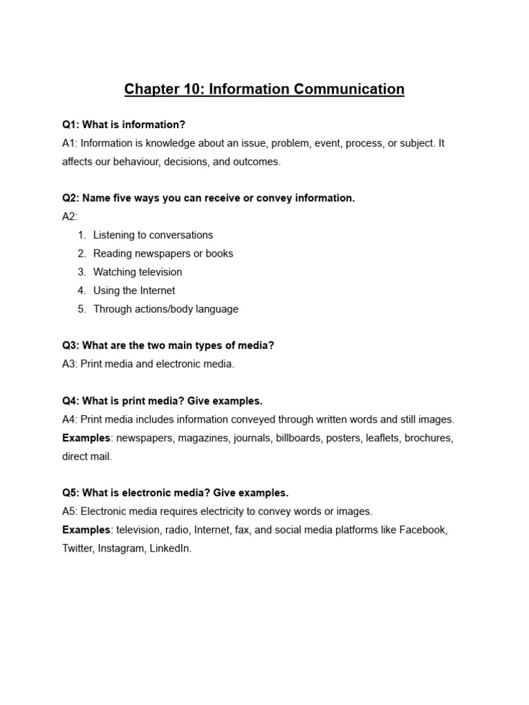 Chapter 10 - Information Communication | PDF | Mass Media | News